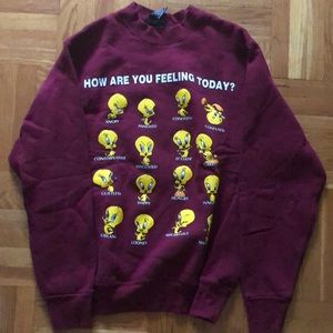 Warner Bros Tweety Bird Emotions Crewneck